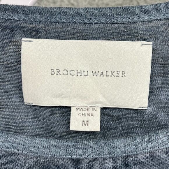 Brochu Walker Linen Knit Tunic Top Size Medium Blue Gray Lagenlook - Picture 9 of 9